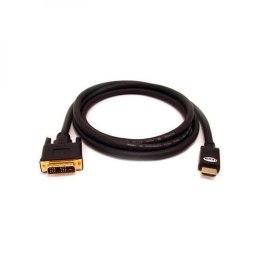 Kabel DVI (18+1) M- HDMI M, 2m, pozłacane końcówki, czarna