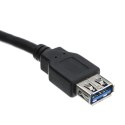 Kabel USB (3.0) USB A M- USB A F 1.8m czarny