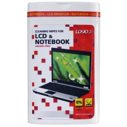 Środki czyszczące chusteczki jednorazowe, na LCD, notebooki, pudełko, 50szt., LOGO