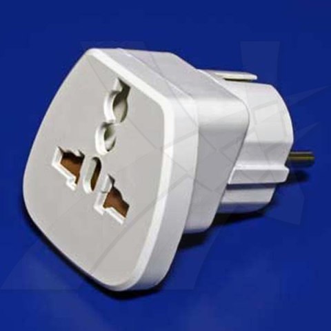 230V Adapter podróżny, CEE7 (vidlice)-zásuvka, 0, biały, do zagranicznego gniazda