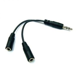 Audio Rozgałęziacz, Jack (3,5mm) M-Jack (3,5mm) 2x F, 0.2, stereo, czarna, z przewodem