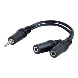 Audio Rozgałęziacz, Jack (3,5mm) M-Jack (3,5mm) 2x F, 0.2, stereo, czarna, z przewodem