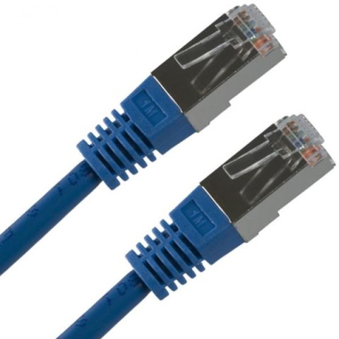 FTP patchcord, Cat.5e, RJ45 M-5m, chroniony, niebieski, czysta miedź economy