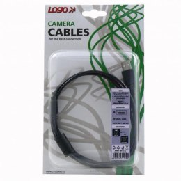 Kabel USB (2.0) USB A M- 8 pin M 1.8m czarny Logo blistr MINOLTA