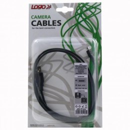 Kabel USB (2.0) USB A M- 8 pin M 1.8m czarny Logo blistr PANASONIC