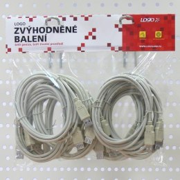 Kabel USB (2.0) USB A M- USB A F 1.8m czarny Logo cena za 1 szt.