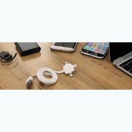 Kabel USB (2.0) USB A M- USB C / Lightning / Micro-USB 1.5m 3w1 niebieski Powercube płaski