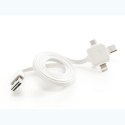 Kabel USB (2.0) USB A M- USB C / Lightning / Micro-USB 1.5m 3w1 niebieski Powercube płaski