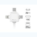 Kabel USB (2.0) USB A M- USB C / Lightning / Micro-USB 1.5m 3w1 niebieski Powercube płaski