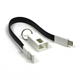 Kabel USB (2.0) USB A M- USB micro M 0.2m czarny breloczek na klucze