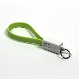 Kabel USB (2.0) USB A M- USB micro M 0.2m jasnozielona Logo blistr breloczek na klucze