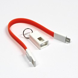 Kabel USB (2.0) USB A M- USB micro M 0.2m pomarańczowy Logo blistr breloczek na klucze