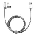 Kabel USB (2.0) USB A M- USB micro M 1m 2 srebrny Verbatim box 48869 regulowana końcówka Lightning