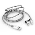 Kabel USB (2.0) USB A M- USB micro M 1m 2 srebrny Verbatim box 48869 regulowana końcówka Lightning