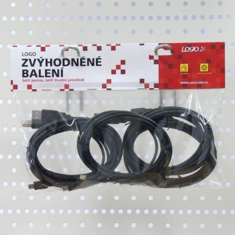 Kabel USB (2.0) USB A M- USB mini M (5 pin) 2m czarny Logo cena za 1 szt.