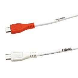 Kabel USB (2.0) USB micro M- USB micro M 0.3m czerwono-biała