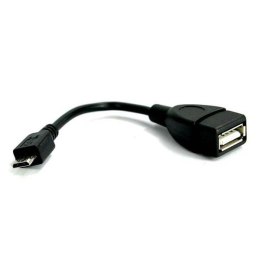 Kabel USB (2.0) USB micro OTG M- USB A OTG F 0.15m czarny Logo