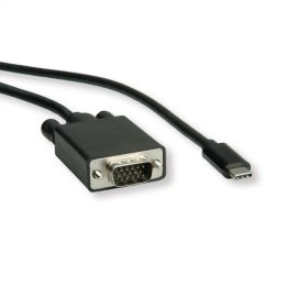 Kabel USB (3.1) USB C M- VGA M 2m okrągły czarny plastic bag 1080p@60Hz