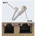 Kabel telefoniczny, RJ11 M-10m, płaski, czarny, do ADSL modem economy