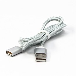 Magnetyczny klabel USB (2.0) USB A M- Magnetická koncovka 1m srebrny