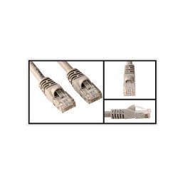 UTP patchcord, Cat.5e, RJ45 M-10m, nieekranowany, krzyżowy, szary, Logo, blistr