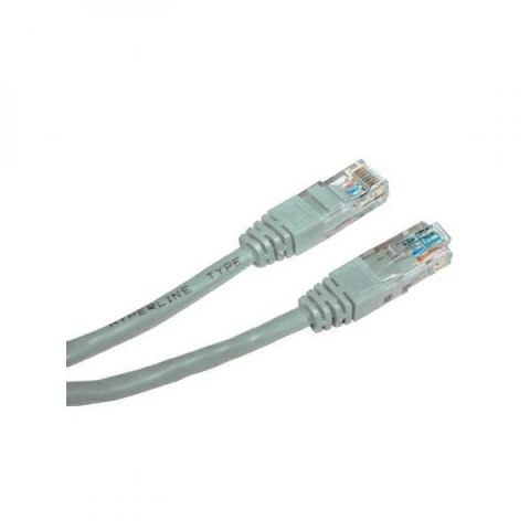 UTP patchcord, Cat.5e, RJ45 M-10m, nieekranowany, szary, Logo, blistr