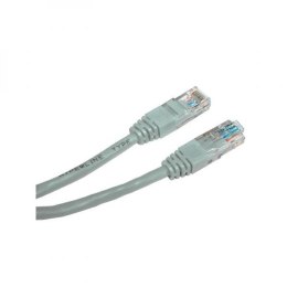 UTP patchcord, Cat.5e, RJ45 M-15m, nieekranowany, szary, Logo, blistr