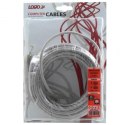 UTP patchcord, Cat.5e, RJ45 M-15m, nieekranowany, szary, Logo, blistr