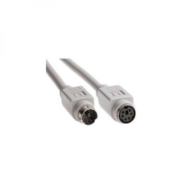 Kabel do klawiatury PS/2, PS/2 M- PS/2 F, 2m, szary, Logo, blistr