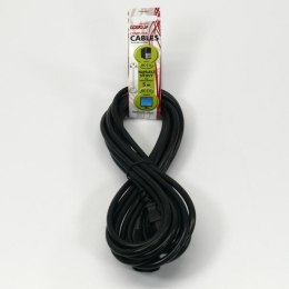 Kabel sieciowy 230V przedłużacz, C13-C14, 5m, VDE approved, czarny, Logo