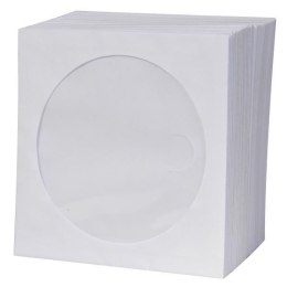 Koperta na 1 szt. CD, papier, biała, z okienkiem, Logo, 100-pack