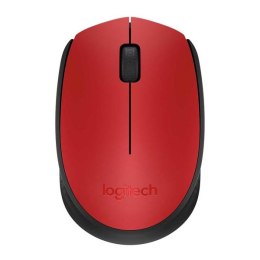 Logitech Mysz M171 1000DPI 2.4 [GHz] optyczna 3kl. 1 scroll bezprzewodowa czerwona 2 szt AA do notebooka uniwersalny