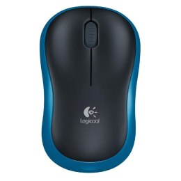 Logitech Mysz M185 1000DPI 2.4 [GHz] optyczna 2kl. 1 scroll bezprzewodowa niebieska 1 szt AA do notebooka uniwersalny