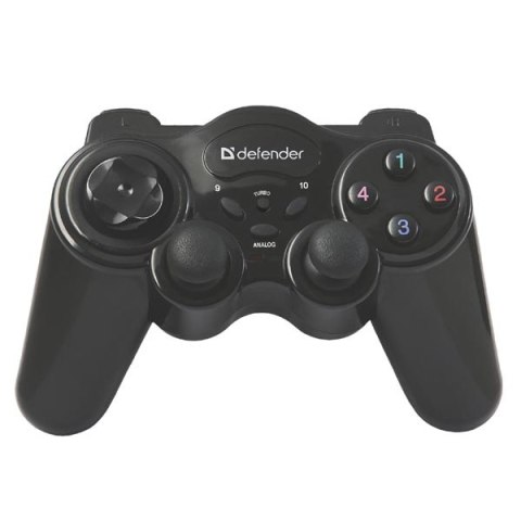 Gamepad Defender AAA, GAME MASTER WIRELESS, 2.4 GHz, 12przycisk, bezdrátové, czarny, 3x AAA, wibracja, Windows 2000/XP/Vista/7