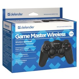 Gamepad Defender AAA, GAME MASTER WIRELESS, 2.4 GHz, 12przycisk, bezdrátové, czarny, 3x AAA, wibracja, Windows 2000/XP/Vista/7