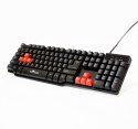 RED FIGHTER Klawiatura K1 do gry czarna przewodowa (USB) US podświetlona 3 kolory podświetlania