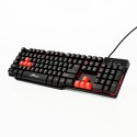 RED FIGHTER Klawiatura K1 do gry czarna przewodowa (USB) US podświetlona 3 kolory podświetlania