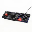 RED FIGHTER Klawiatura K1 do gry czarna przewodowa (USB) US podświetlona 3 kolory podświetlania