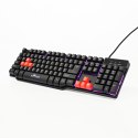 RED FIGHTER Klawiatura K1 do gry czarna przewodowa (USB) US podświetlona 3 kolory podświetlania