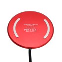 All New, Bezprzewodowa ładowarka, ultra tenká, pro telefon, červená, 5/9V, 10W, ochrona przed przegrzaniem, Qi