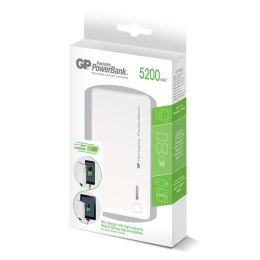 GP, powerbank, GP352, Li-Ion, 5V, 5200mAh, do ładowania telefonów i innych urządzeń, 2 złącza, biały