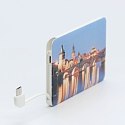 Powerbank, Li-ion, 5V, 2500mAh, do ładowania telefonów i innych urządzeń, SLIM, microUSB i lightning, nadruk Praga