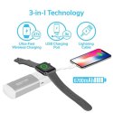 Promate, powerbank, AuraWatch, Li-Ion, 5V, ładowanie iPhone i Apple Watch, 6700mAh, bezprzewodowe ładowanie Apple Watch, srebrna