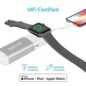 Promate, powerbank, AuraWatch, Li-Ion, 5V, ładowanie iPhone i Apple Watch, 6700mAh, bezprzewodowe ładowanie Apple Watch, srebrna