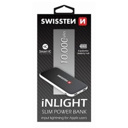 SWISSTEN, powerbank, Li-Pol, 5V, 10000mAh, do ładowania telefonów i innych urządzeń, microUSB, lightning, czarna