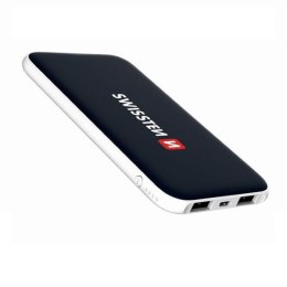 SWISSTEN, powerbank, Li-Pol, 5V, 5000mAh, do ładowania telefonów i innych urządzeń, 2 złącza, czarna