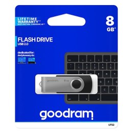 Goodram USB flash disk  2.0  8GB  UTS2  czarny  UTS2-0080K0R11  wsparcie OS Win 7