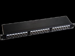 Patch panel 1U/19 cali STP ekranowany 24 porty kat. 6 złącza LSA półka montażowa Q-LANTEC