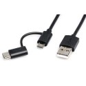 Kabel USB (2.0), USB A M- USB micro B M, 1m, okrągły, czarny, plastic bag