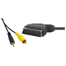 Kabel Scart M- Cinch + Jack (3,5mm) M, 1.5m, czarna